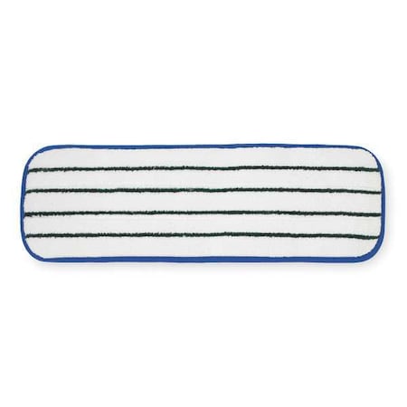 18 In L Flat Mop Pad, Hook-and-Loop Connection, Cut-End, Blue, Microfiber, PK10