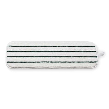 24 In L Flat Mop Pad, Hook-and-Loop Connection, Cut-End, White, Microfiber, PK10