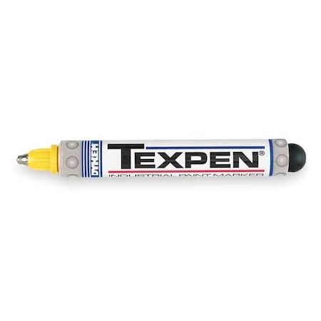 Permanent Industrial Steel Ball Tip Paint Marker, Medium Tip, Yellow Color Family, Ink