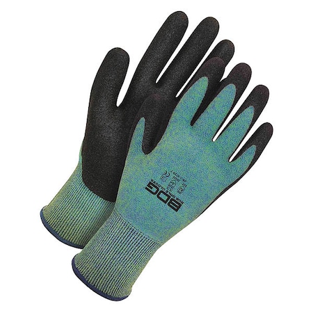 Seamless Knit HPPE Cut Resistant Black Foam PVC Palm, Size S (7)