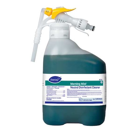 Neutral Disinfectant Cleaner Concentrate, 5L Hose End Sprayer, Unscented, Blue/Green