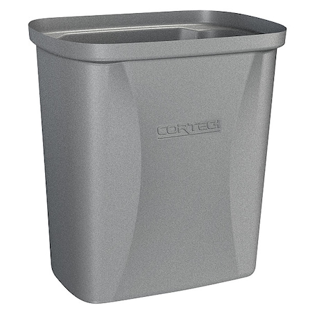 2-1/2 Gal Rectangular Trash Can, Gray, 7 3/4 In Dia, None, Polyethylene