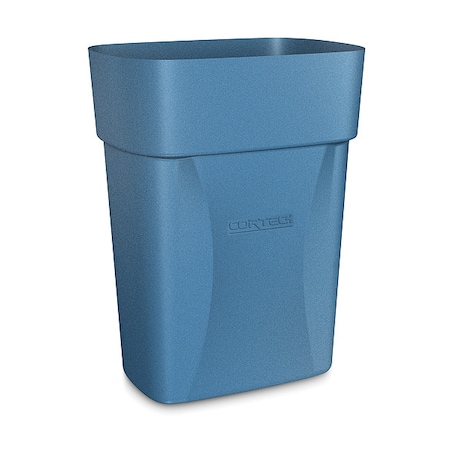 3 1/2 Gal Rectangular Correctional Facility Trash Can, Blue, 8 1/4 In Dia, None, Polyethylene