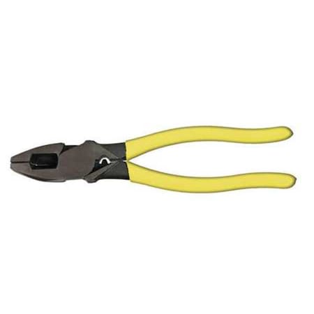 9 1/2 In Linemans Plier Fish Tape Puller, Wire Crimper, Chrome Vanadium Steel