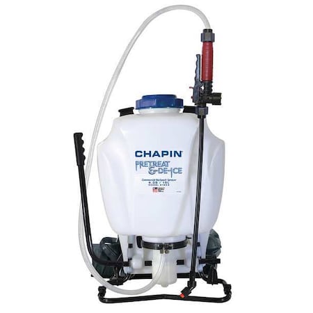 4 Gal. Pre-Treat And Ice Melt Sprayer, Polyethylene Tank, Cone, Fan Spray Pattern, 48 Hose Length