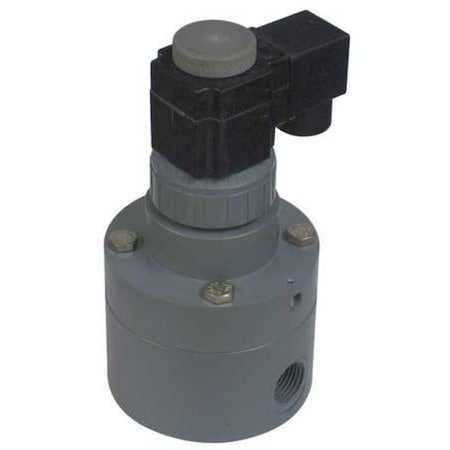 120VAC PVC Solenoid Valve, Normally Closed, 3/4 In Pipe Size