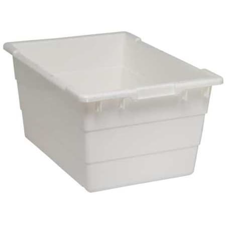 Cross Stacking Container, White, Polypropylene, 23 3/4 In L, 17 1/4 In W, 12 In H