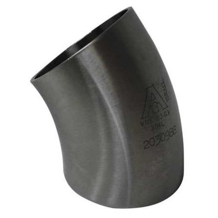 1-1/2 Butt Weld T304 SS Short Tangent 45 Degree Elbow