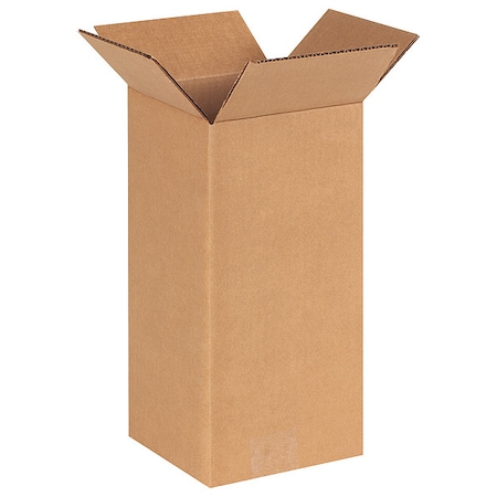 Tall Corrugated Boxes, 6 X 6 X 12, Kraft, 25/Bundle