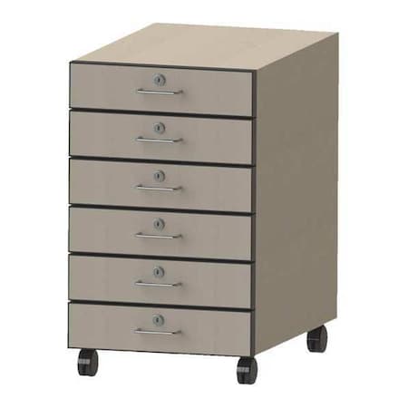 Laminate 6 Drawer Cabinet,16x24x26.5