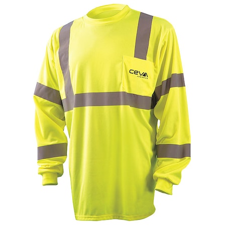 Long Sleeve Yellow Shirt,Blk Ceva Logo,M