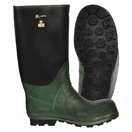 Unisex Steel Rubber Boot Green/Black