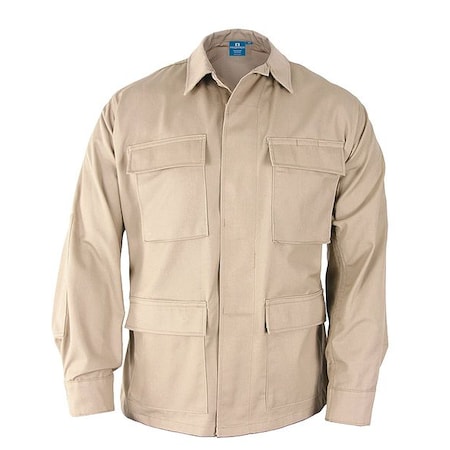 Khaki Cotton Military Coat Size L Short