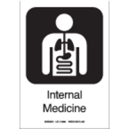 Hospital Sign, 10X7, Plastic, Legend: Internal Medicine, 142469