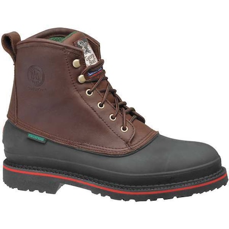 Size 9.5 Men's 6 In Work Boot Steel Work Boot, Dark Chocolate