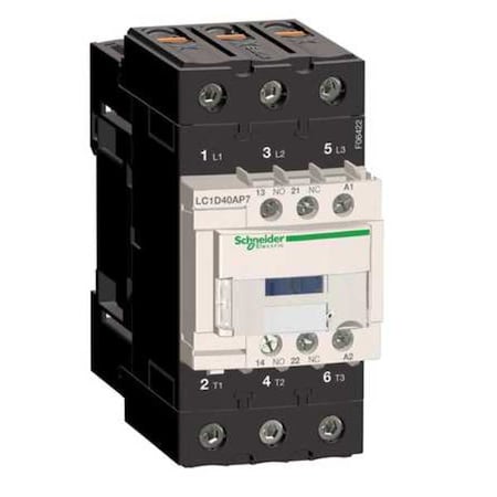 IEC Magnetic Contactor, 3 Poles, 208 V AC, 40 A, Reversing: No