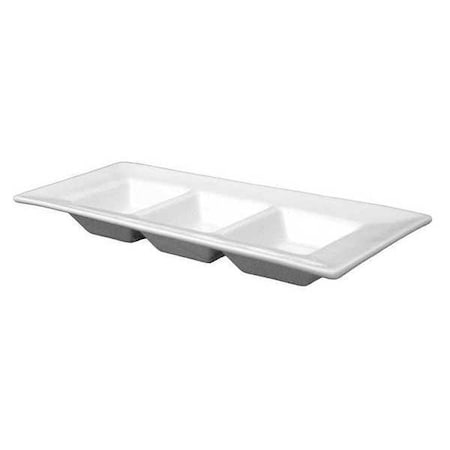 Sauce Plate,3-Compartment,1 Oz,Wht,PK24