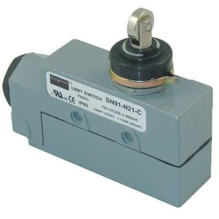 Limit Switch, Plunger, Roller, SPDT, 15A @ 480V AC