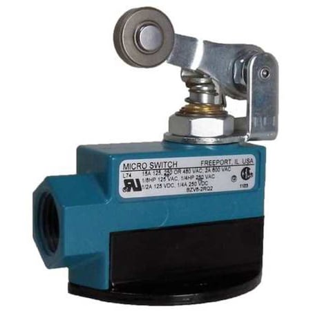 Limit Switch, Plunger, Roller Lever, 1NC/1NO, 15A @ 600V AC