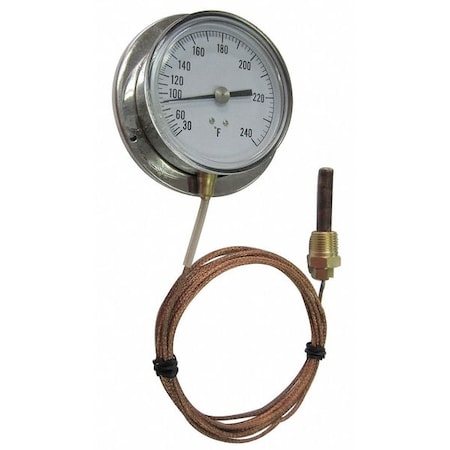 Analog Panel Mt Thermometer,0 To 160 F