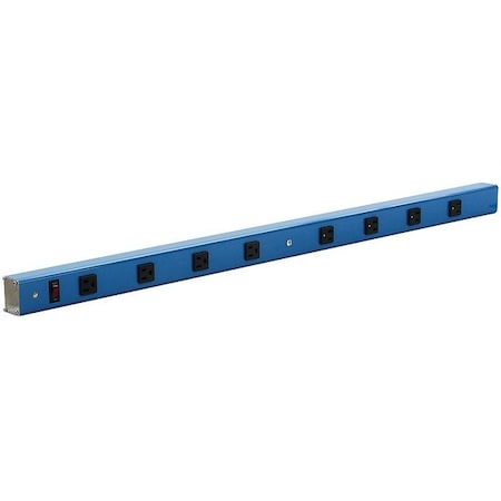 Power Strip,90 W X 4 D X 2 In. H,Blue