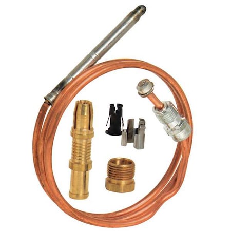 Thermocouple, LP/NG, 25 To 30mV, 30 In L., Snap-Fit, Tinnerman Clip