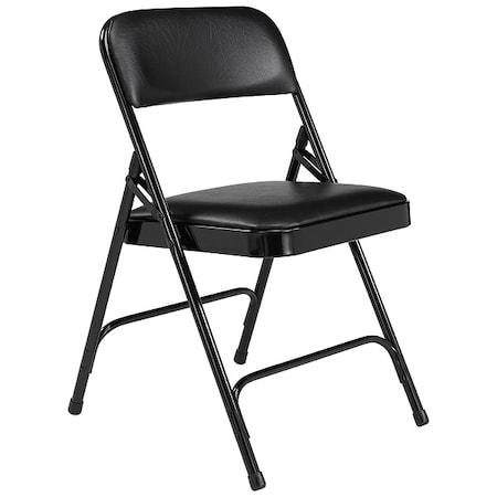 Folding Chair,Vinyl,29-1/2in H,Black,PK4