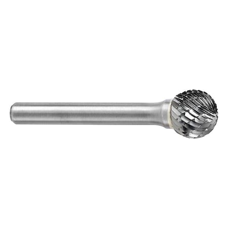 Carbide Bur,Ball,1/8in,Shank 1/4in