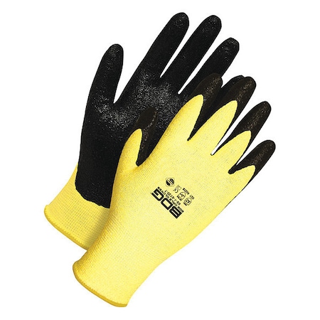 Seamless Knit Kevlar Cut Resistant Black Foam Nitrile Palm, Shrink Wrapped, Size M (8)