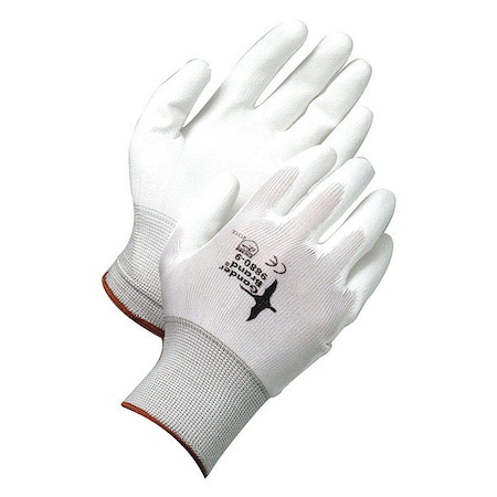 Seamless Knit White Nylon White Polyurethane Palm, Size XL (10)
