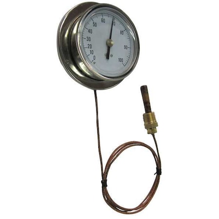 Analog Panel Mt Thermometer,0 To 160F