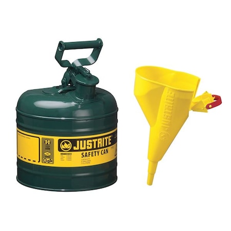 2 Gal. Green Steel Type I Safety Can For Oil