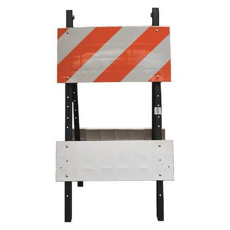 Leg Frame Type 1 Barricade, EGR Sheeting, 41 In H, 41 In L, 24 In W, Orange/White