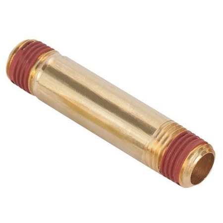 3/8 MNPT X 2-1/2 TBE Brass Long Pipe Nipple