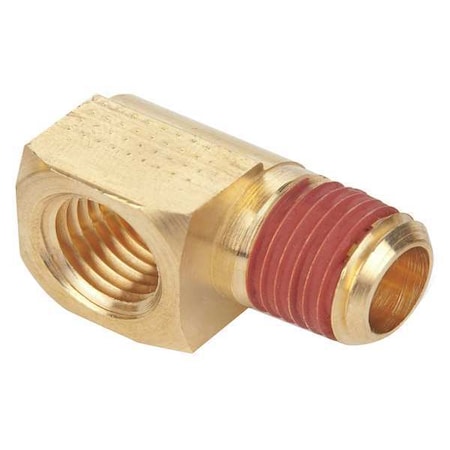 Brass Extruded Street Elbow, 90 Degrees, FNPT X MNPT, 1/4 X 1/8 Pipe Size