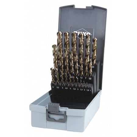 Drill Bit Kit,HSS-Co Metric,25Pc