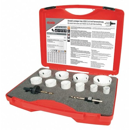 Bi-metal HSSE-Co8 Hole Saw Set, 13 Pcs.