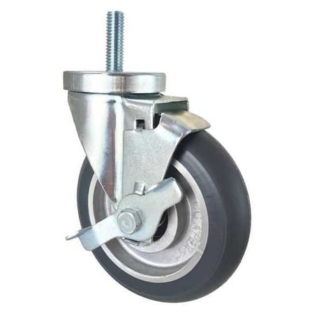 Swivel Stem Caster,w/Brake,Side Strap,5