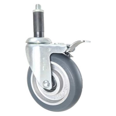 Swivel Stem Caster, W/Brake, Total Lock, 5, Replacement Wheel: 131Y67