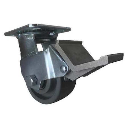 Swivel Plate Caster,w/Brake,Pedal,4