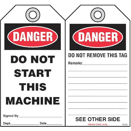 Do Not Start This Machine Tag,PK10