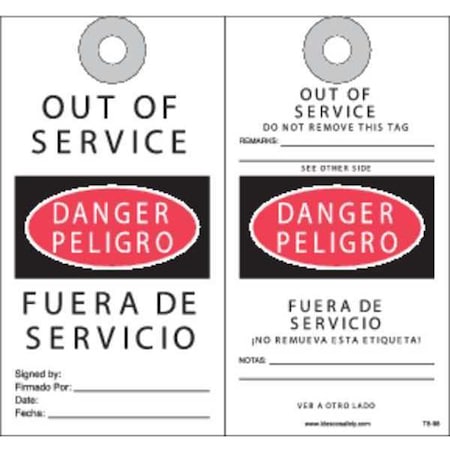 Fuera De Servicio Safety Tag,PK10