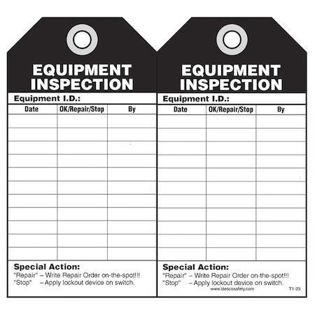 Equipment Inspection Tag,PK10