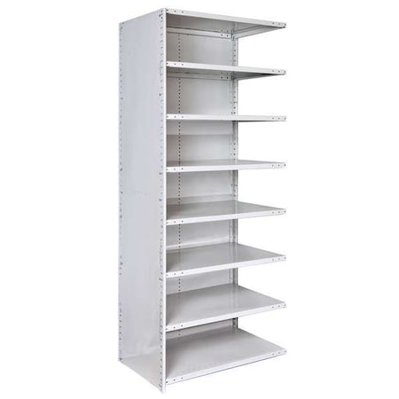 Metal Antimicrobial Shelving, 12D X 36W X 87H, 8 Shelves, Steel