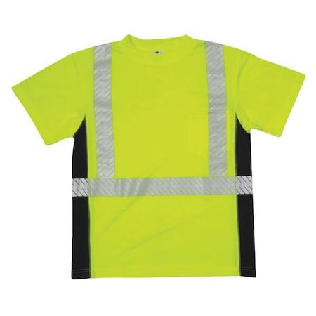 T-Shirt,Black Sided,Class 2,Lime,2XL