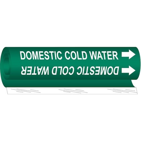 Pipe Marker,Domestic Cold Water,Green, 5673-I