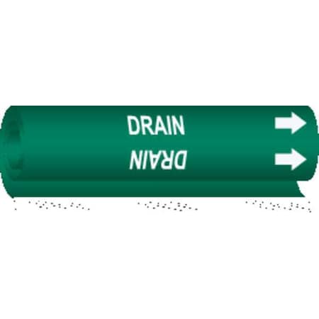 Pipe Marker,Drain,Green,1/2 To 1-3/8 In
