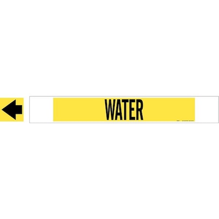 Pipe Marker,Water,Yellow,8 In Or Greater