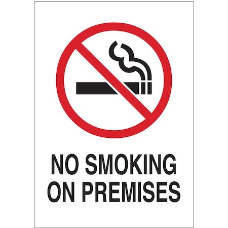 No Smoking Sign, 10 H, 7 In W, Polyester, Rectangle, English, 141960