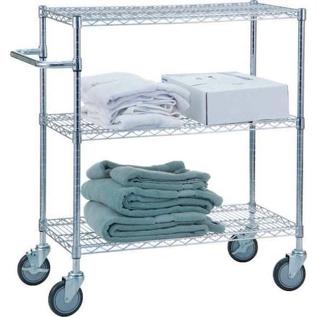 Steel Utility Cart, 3 Shelves, 250 Lb Per Shelf